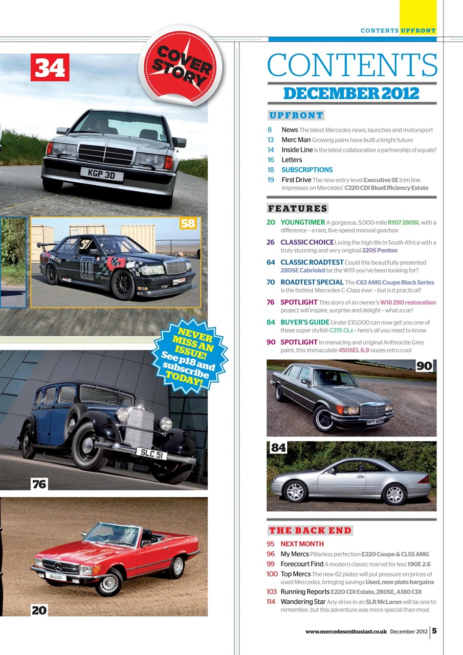 Mercedes Enthusiast Magazine December Back Issue