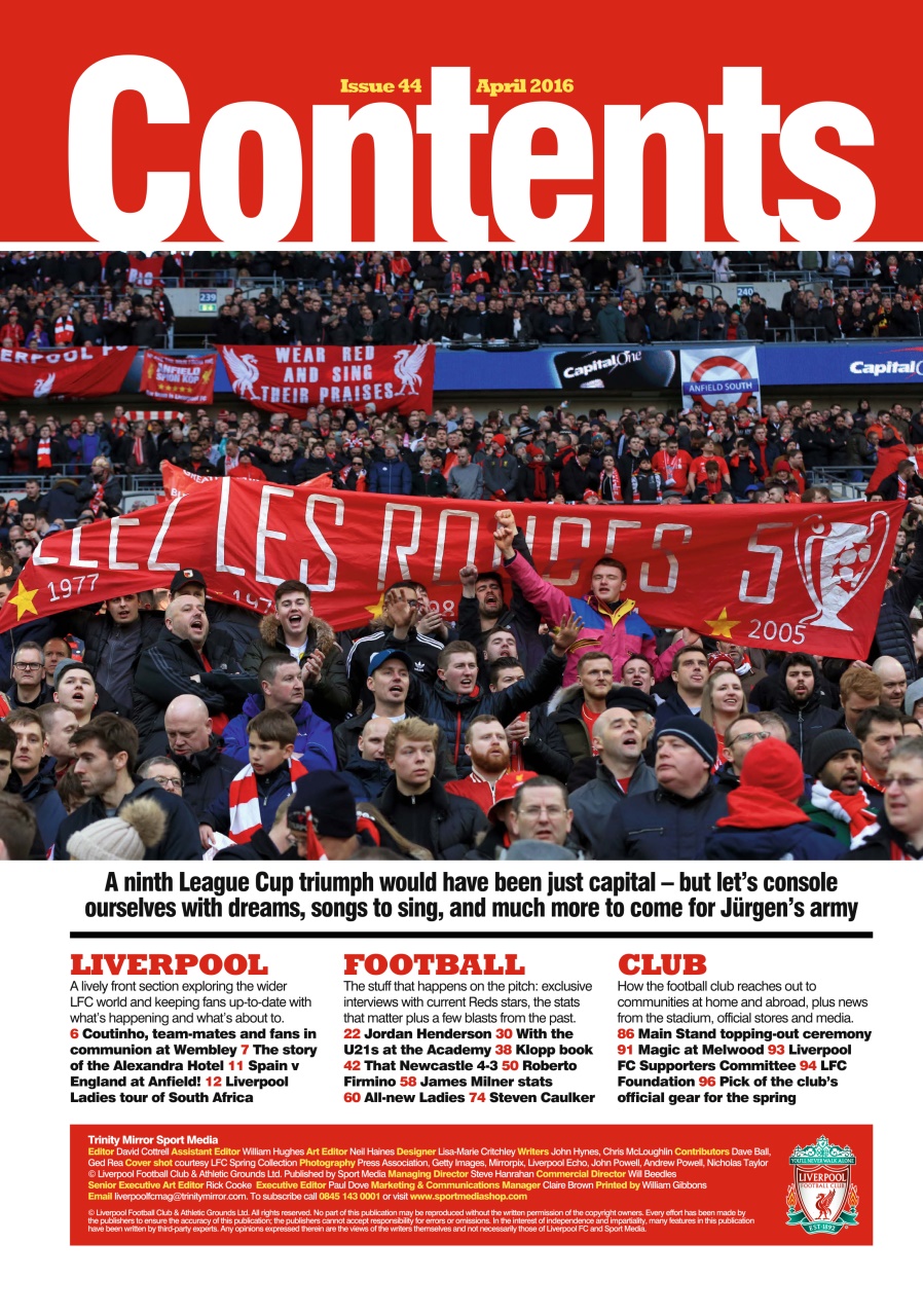 Liverpool FC Magazine Apr16 Back Issue