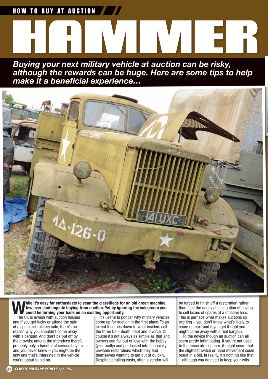 Classic Military Vehicle Magazine April 2016 Back Issue