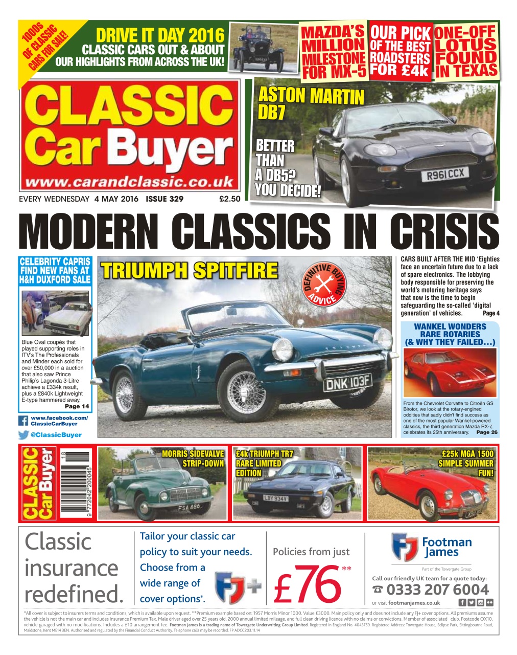 Classic Car Buyer Magazine No. 329 Modern Classics In Crisis Back Issue