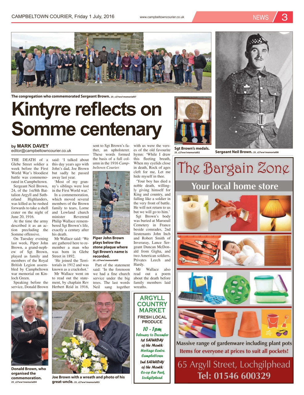 Campbeltown Courier Magazine 1st July 2016 Back Issue