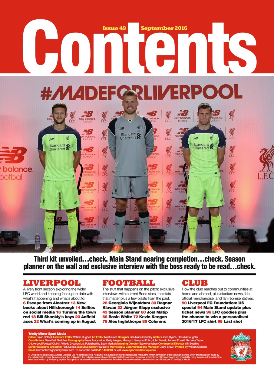 Liverpool FC Magazine September 16 Back Issue