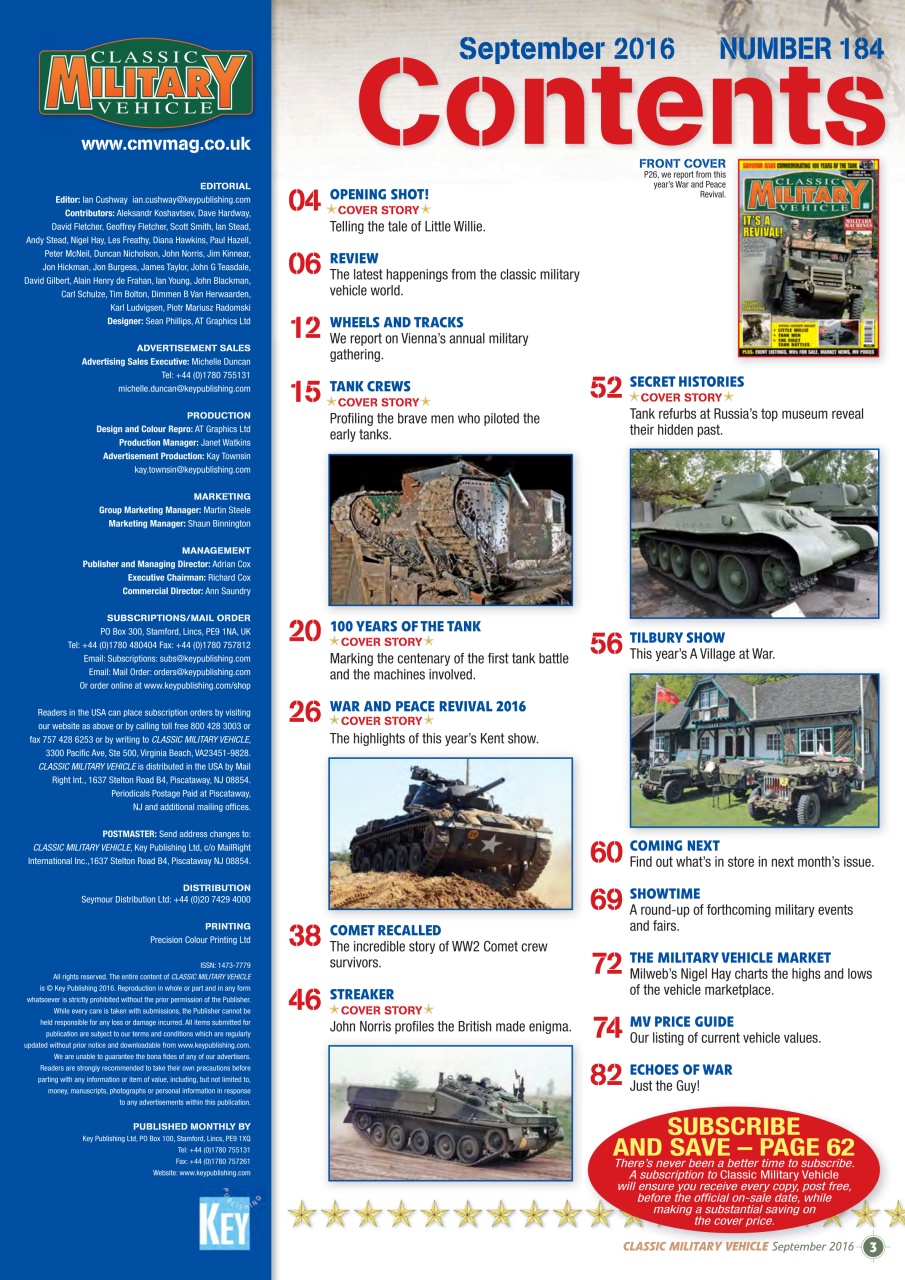 Classic Military Vehicle Magazine September 2016 Back Issue