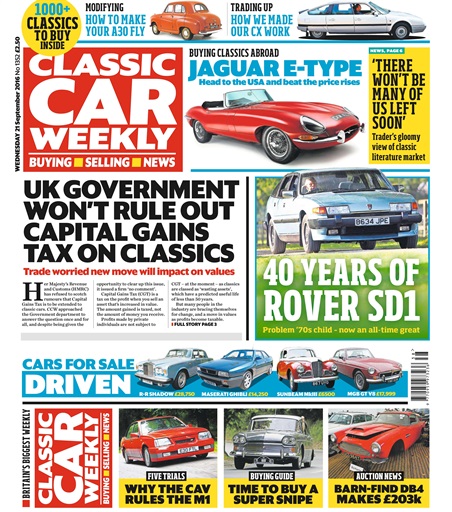 Classic Car Weekly Magazine 21st September 2016 Subscriptions Pocketmags