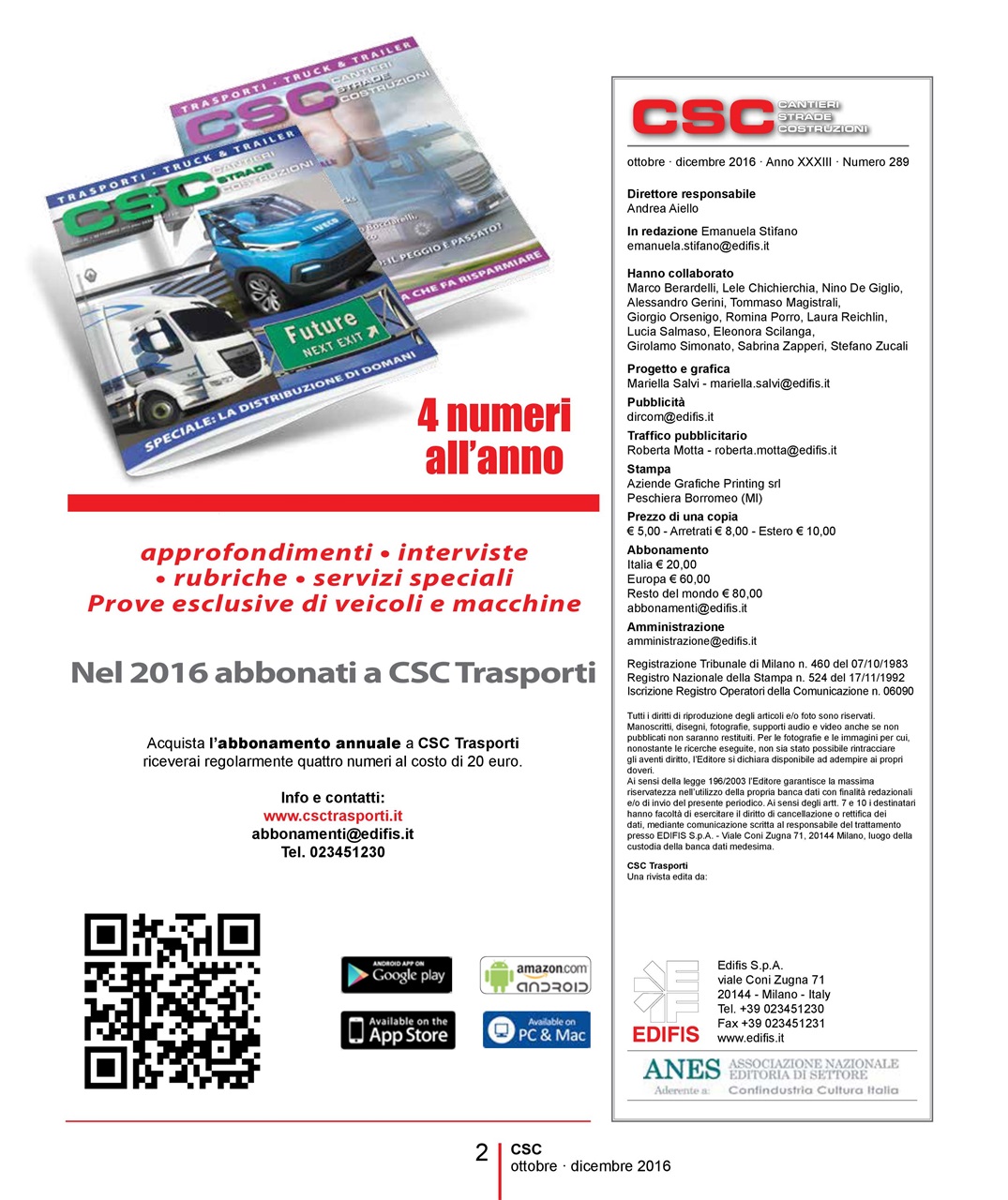 Csc Magazine Subscriptions And Csc 289 - 2016 Issue 