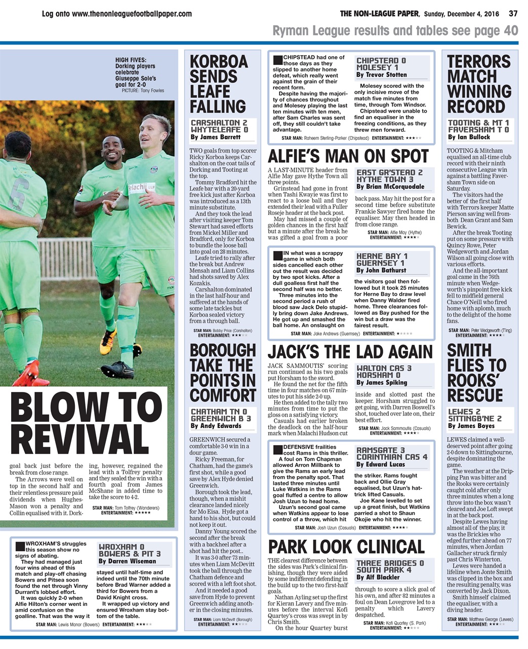 The NonLeague Football Paper Magazine 4th December 2016