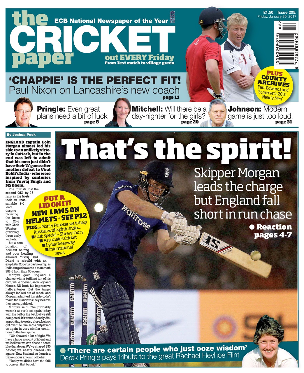 The Cricket Paper Magazine - 20th January 2017 Back Issue