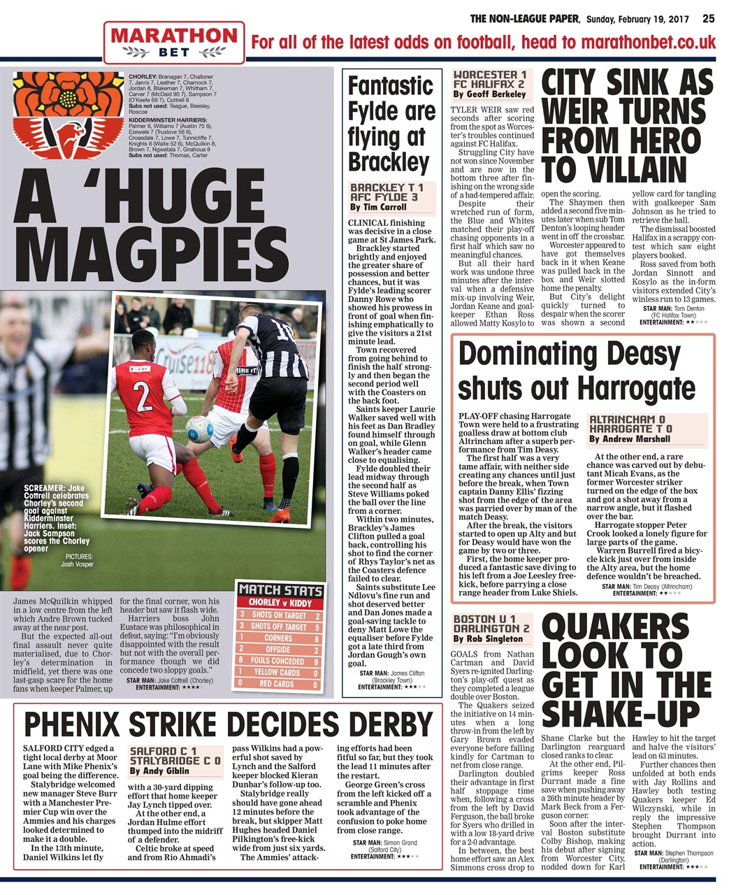 The NonLeague Football Paper Magazine 19th February 2017 Back Issue