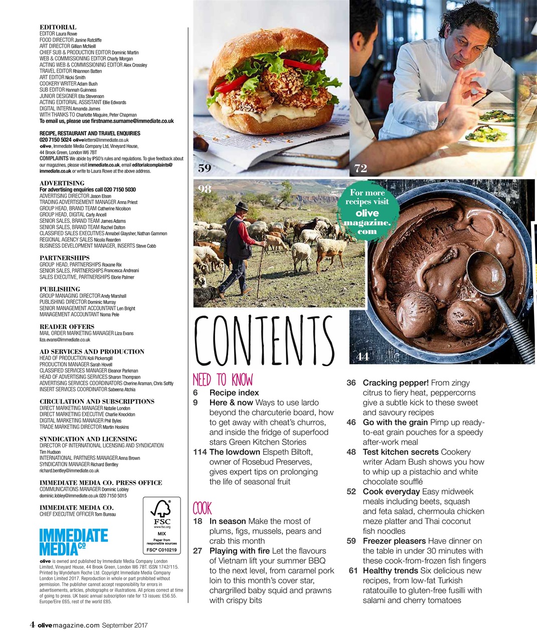 Olive Magazine September 2017 Back Issue