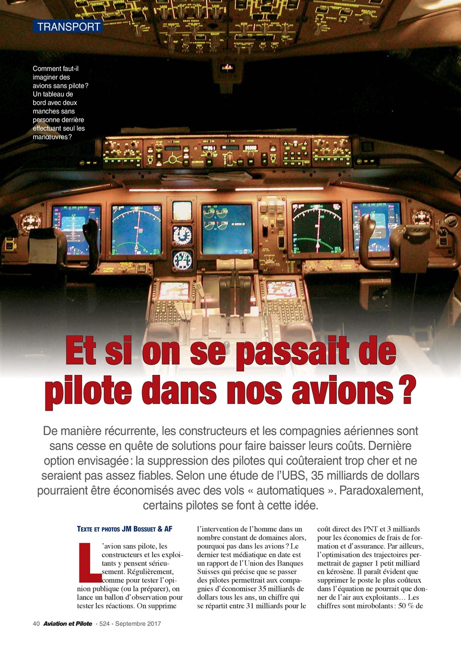 Aviation et Pilote Magazine - Septembre 2017 Edição anterior