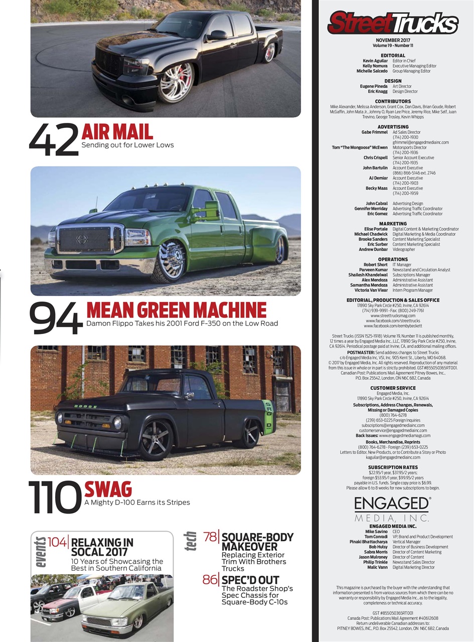 Street Trucks Magazine November 2017 Back Issue