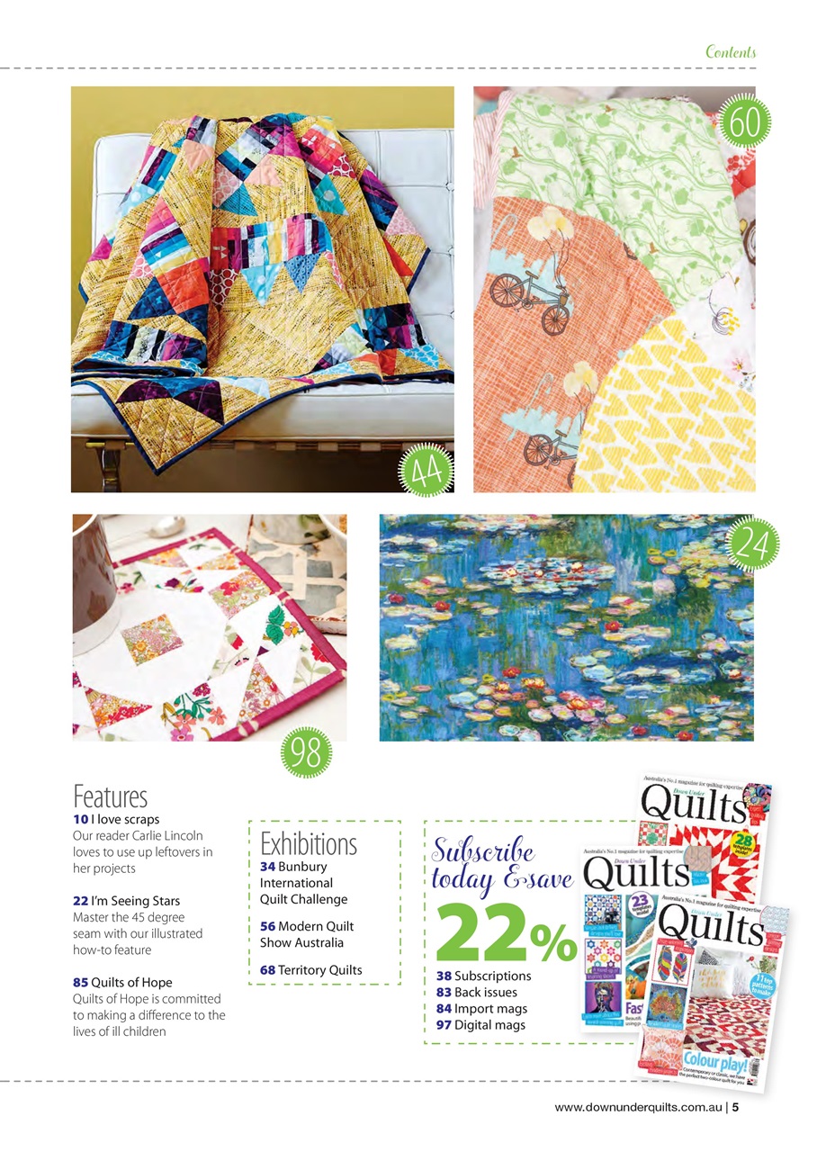 Down Under Quilts Magazine 180 Back Issue