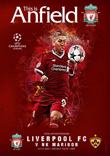 Liverpool Fc Programmes - Vs Nk Maribor 17/18 Back Issue