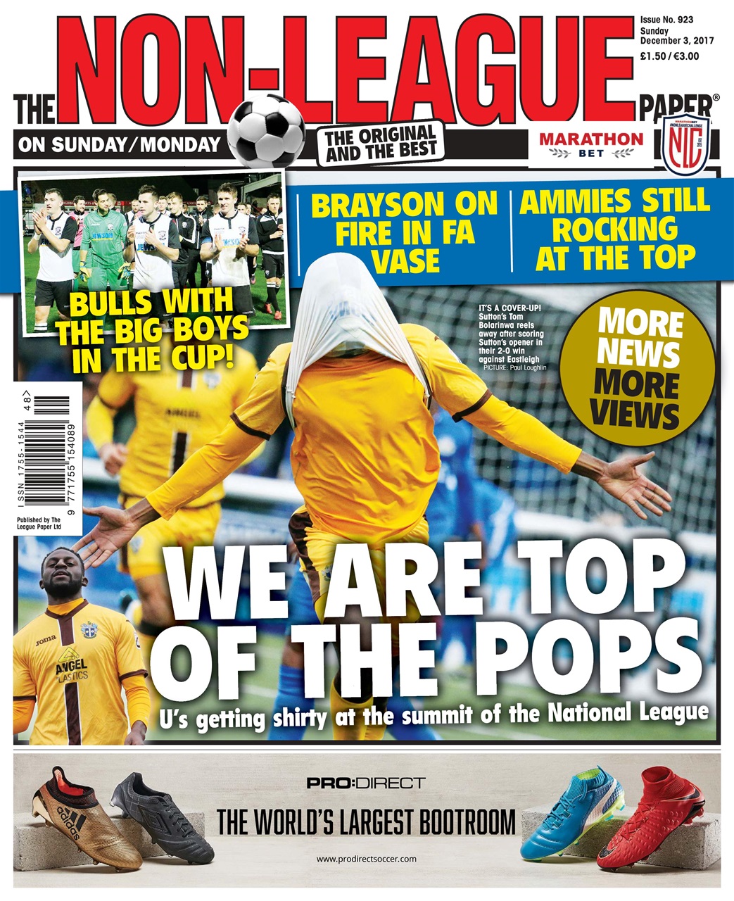 The NonLeague Football Paper Magazine 03rd December 2017 Back Issue