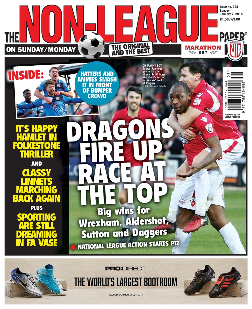 The NonLeague Football Paper Magazine 7th January 2018 Back Issue