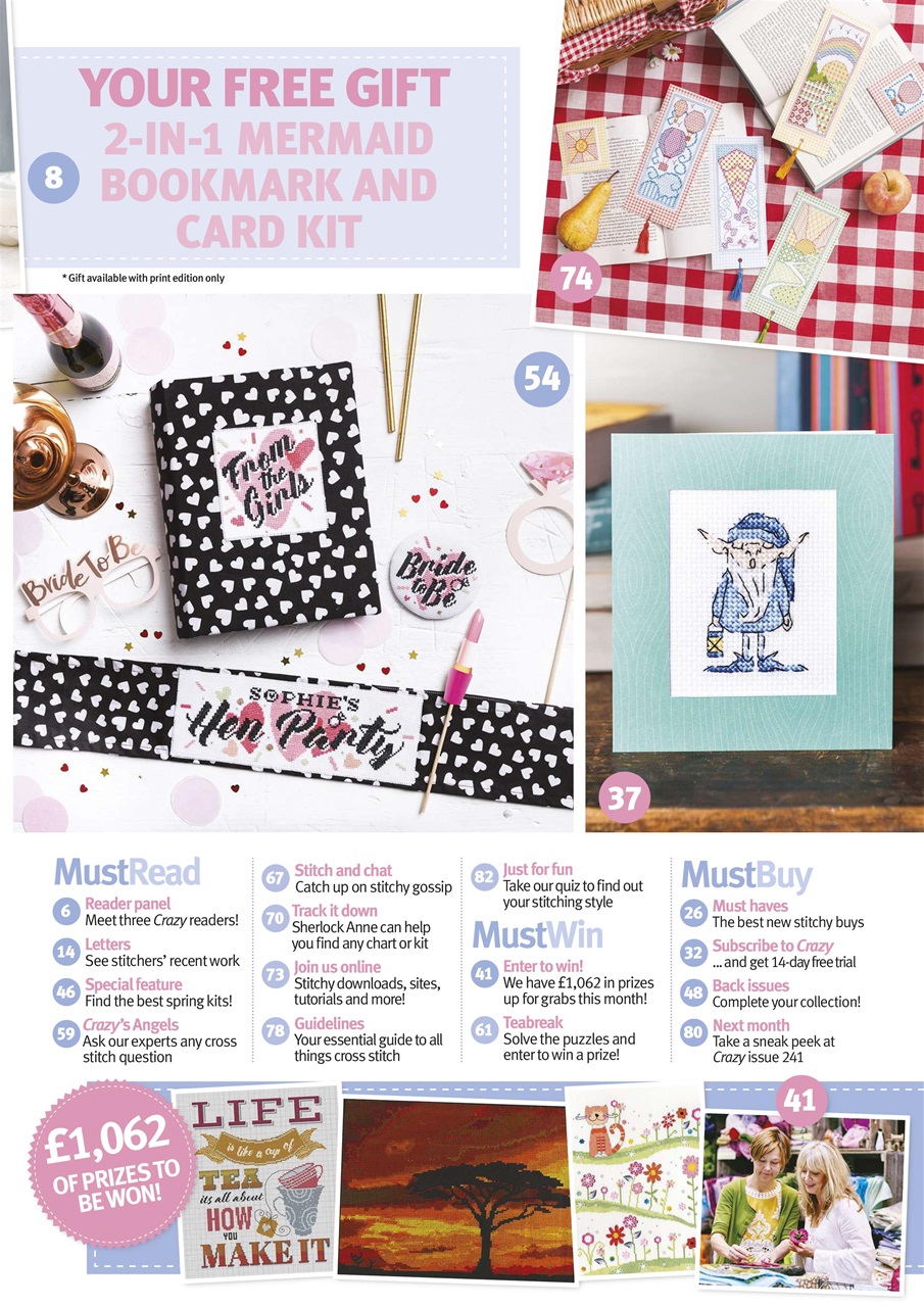 Cross Stitch Crazy Magazine April 2018 Back Issue