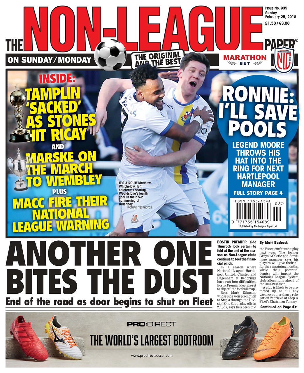 The NonLeague Football Paper Magazine 25th February 2018 Back Issue