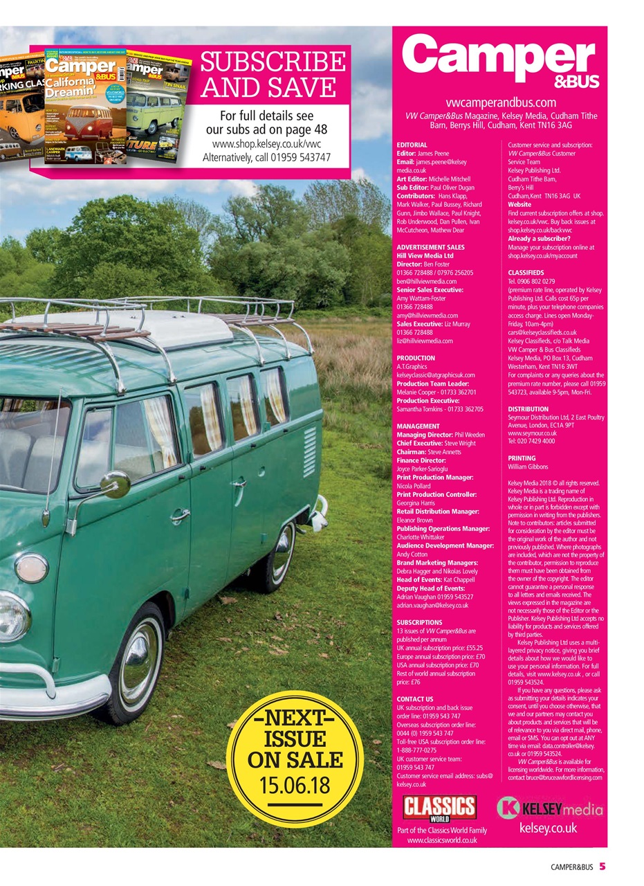 VW Camper Magazine June 2018 Subscriptions Pocketmags