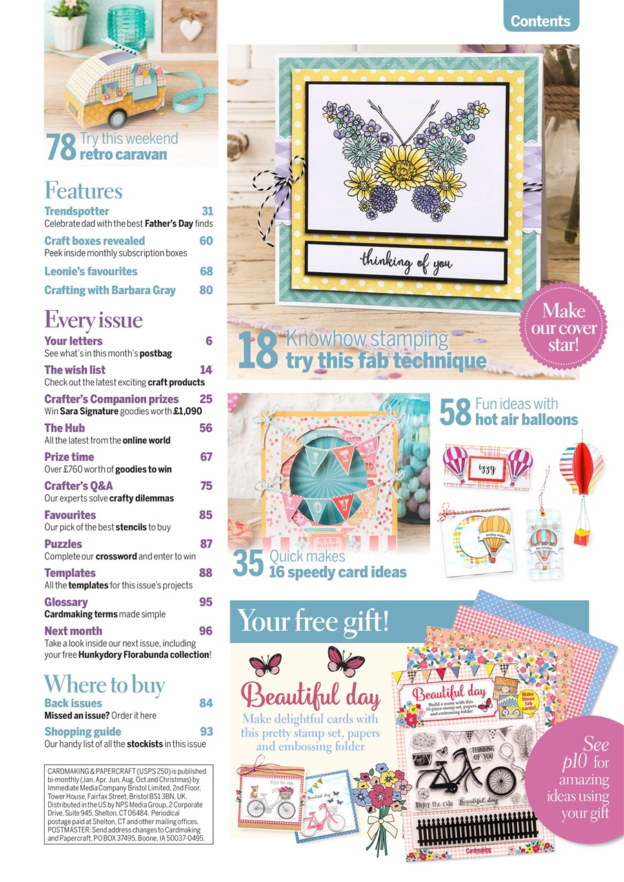 Cardmaking & Papercraft Magazine June 2018 Subscriptions Pocketmags