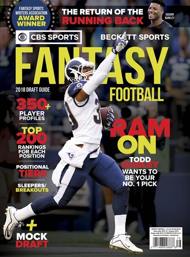 CBS BECKETT SPORTS 2020 FANTASY FOOTBALL MAGAZINE DRAFT GUIDE