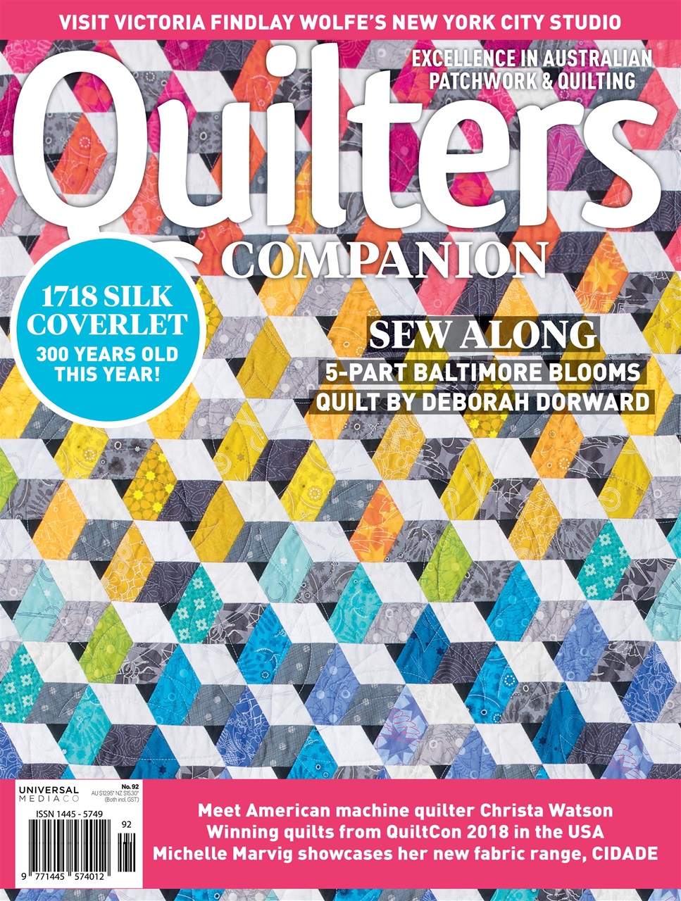Quilters Companion Magazine Issue92 2018 Back Issue