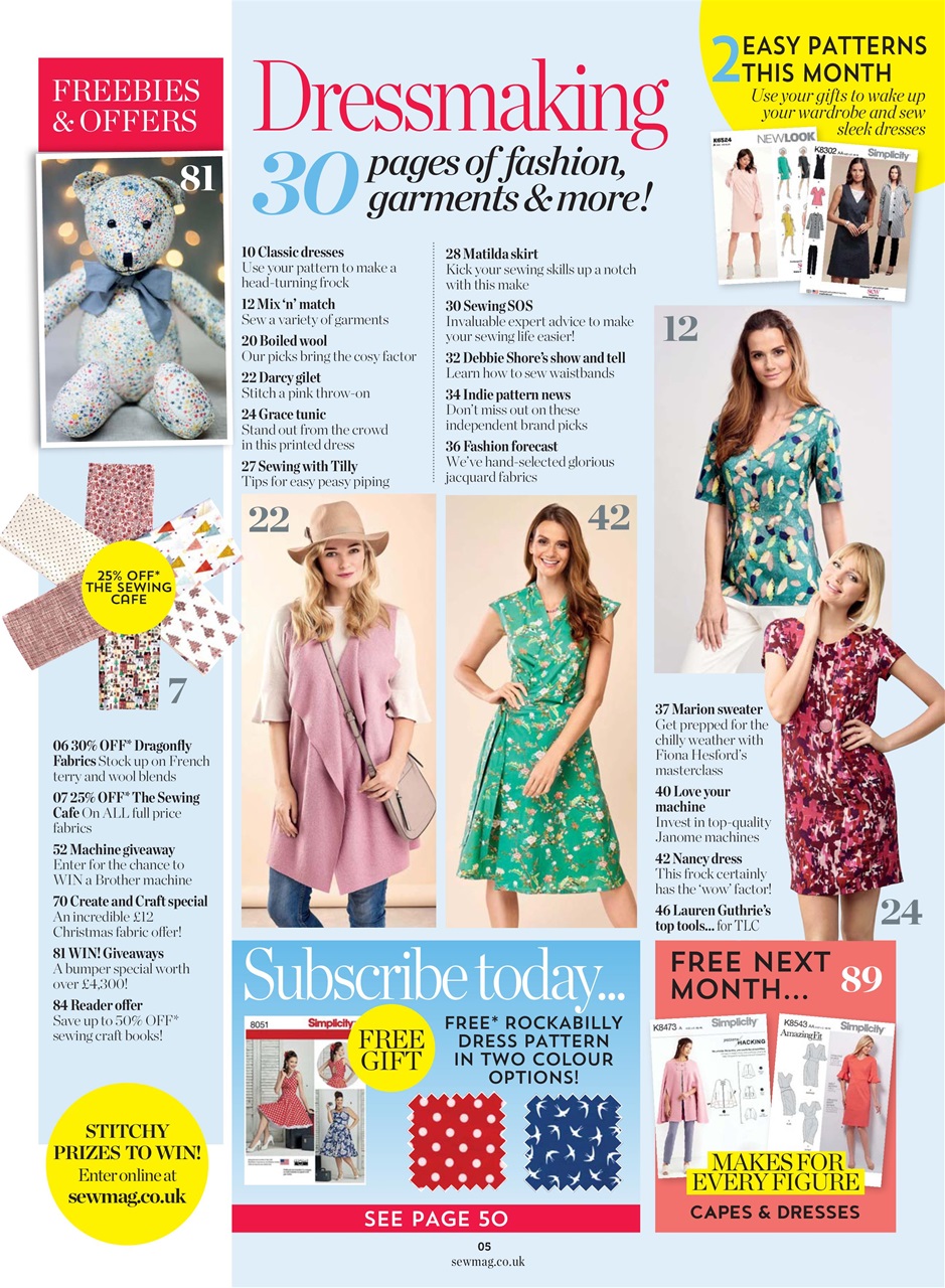 Sew Magazine Nov18 Subscriptions Pocketmags