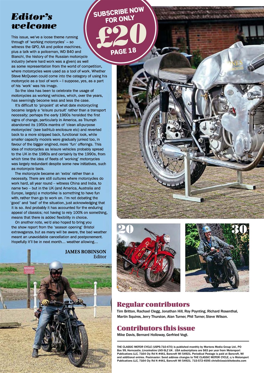 The Classic Motorcycle Magazine 46 4 April 2019 Back Issue