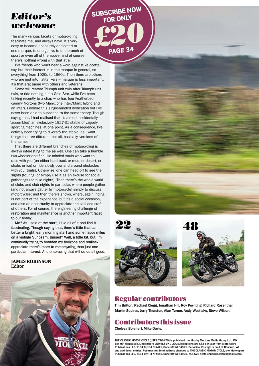 The Classic Motorcycle Magazine 46 10 October 2019 Back Issue