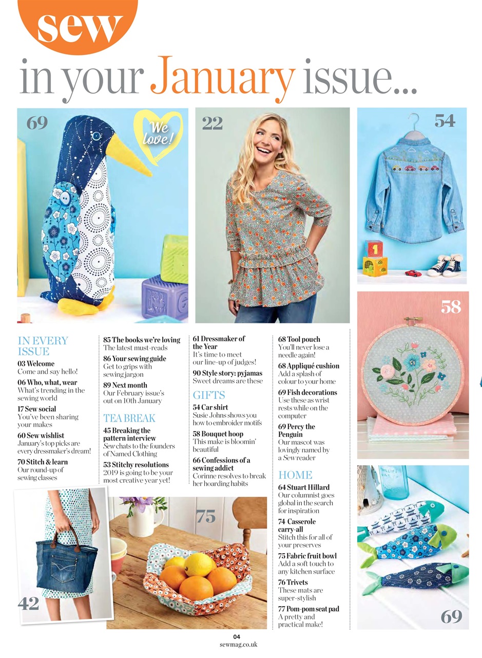 Sew Magazine Jan 2019 Subscriptions Pocketmags