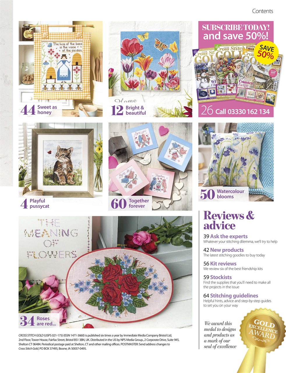Cross Stitch Gold Magazine January 2019 Back Issue
