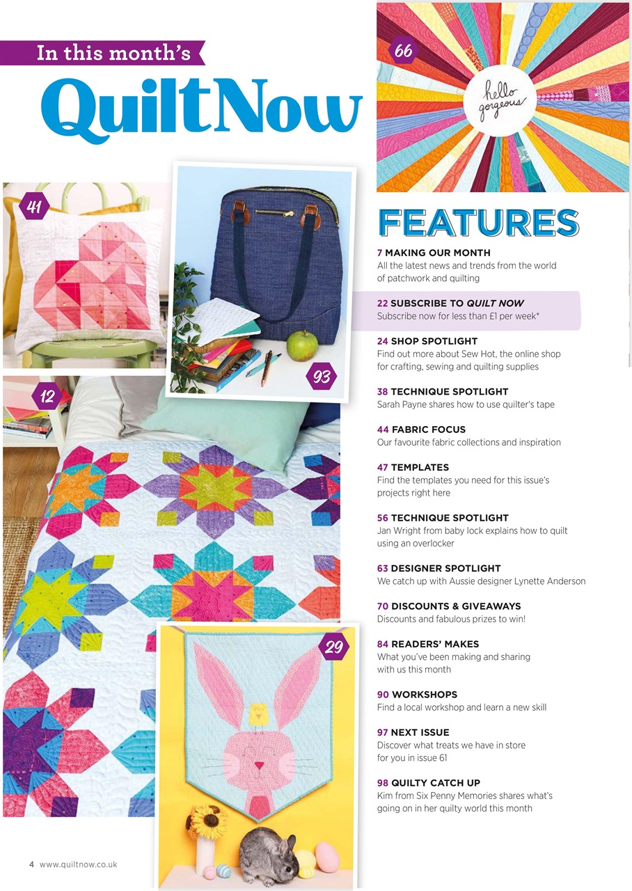 Quilt Now Magazine Issue 60 Back Issue