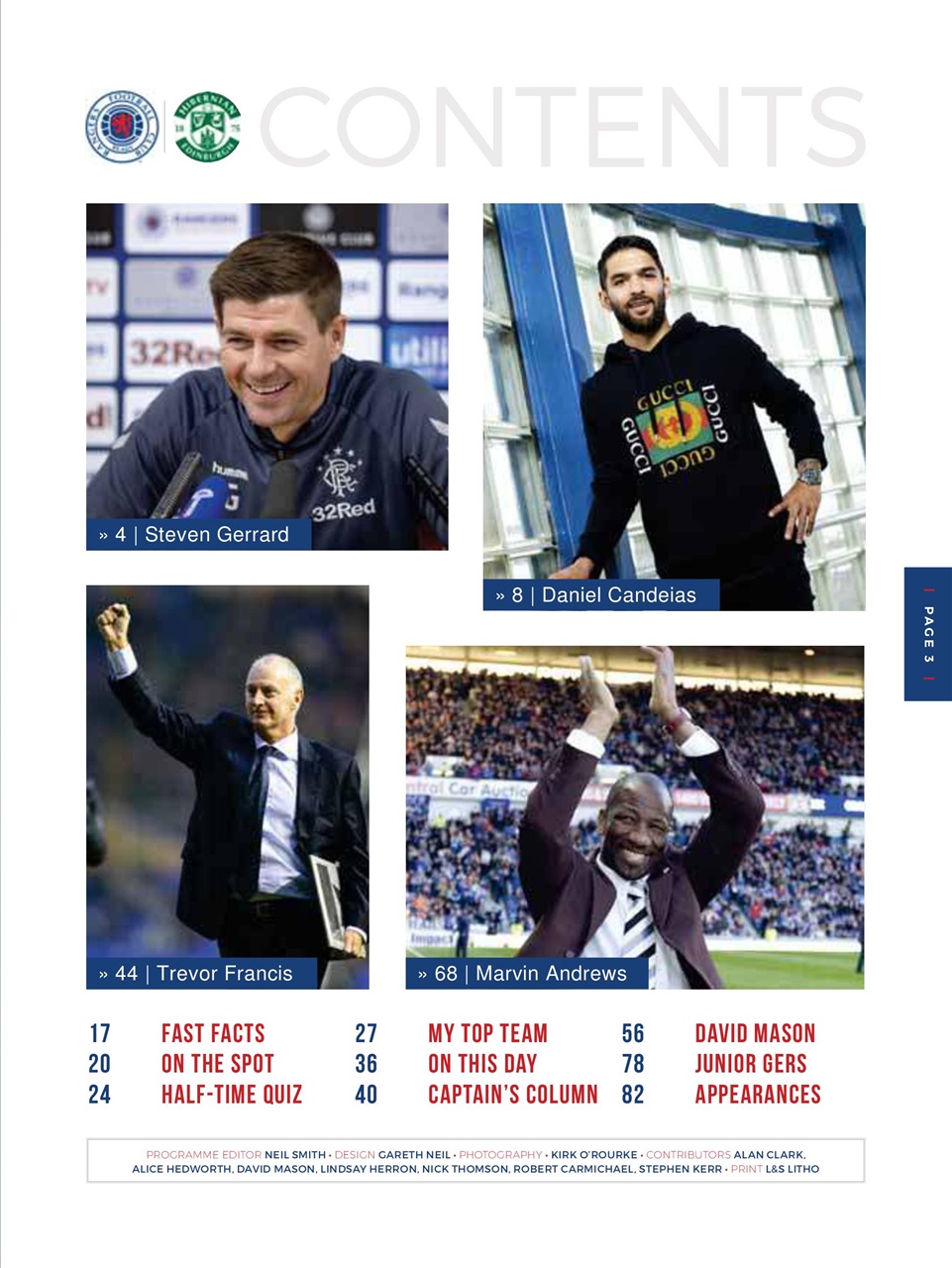 Rangers Football Club Matchday Programme - Rangers V Hibernian Back Issue