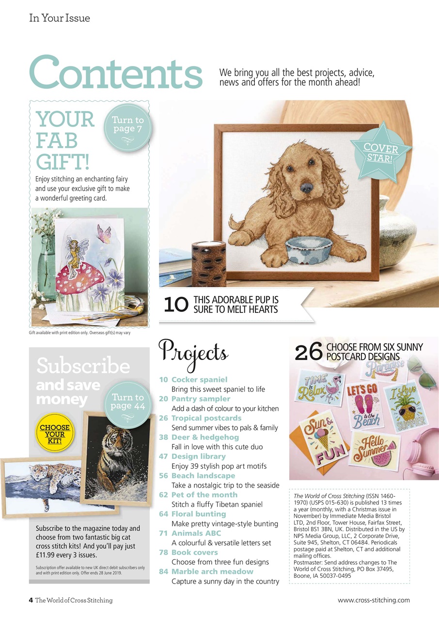 The World of Cross Stitching Magazine July 2019 Back Issue