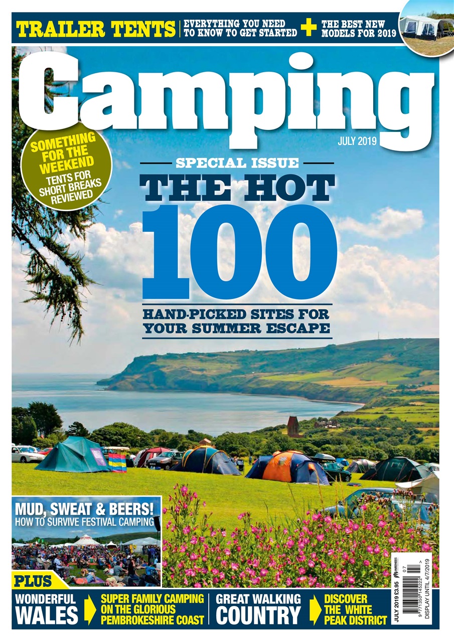 Camping Magazine UK's top 100 campsites July 2019 Back Issue