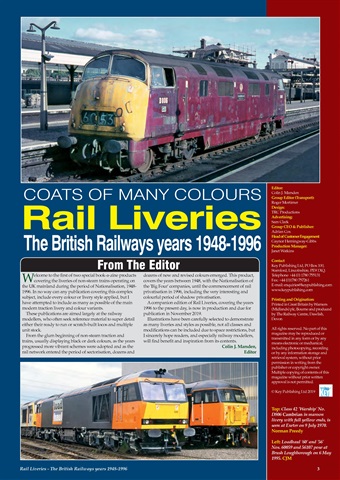 Modern Locomotives Illustrated Magazine - Rail Liveries: Volume 1 ...