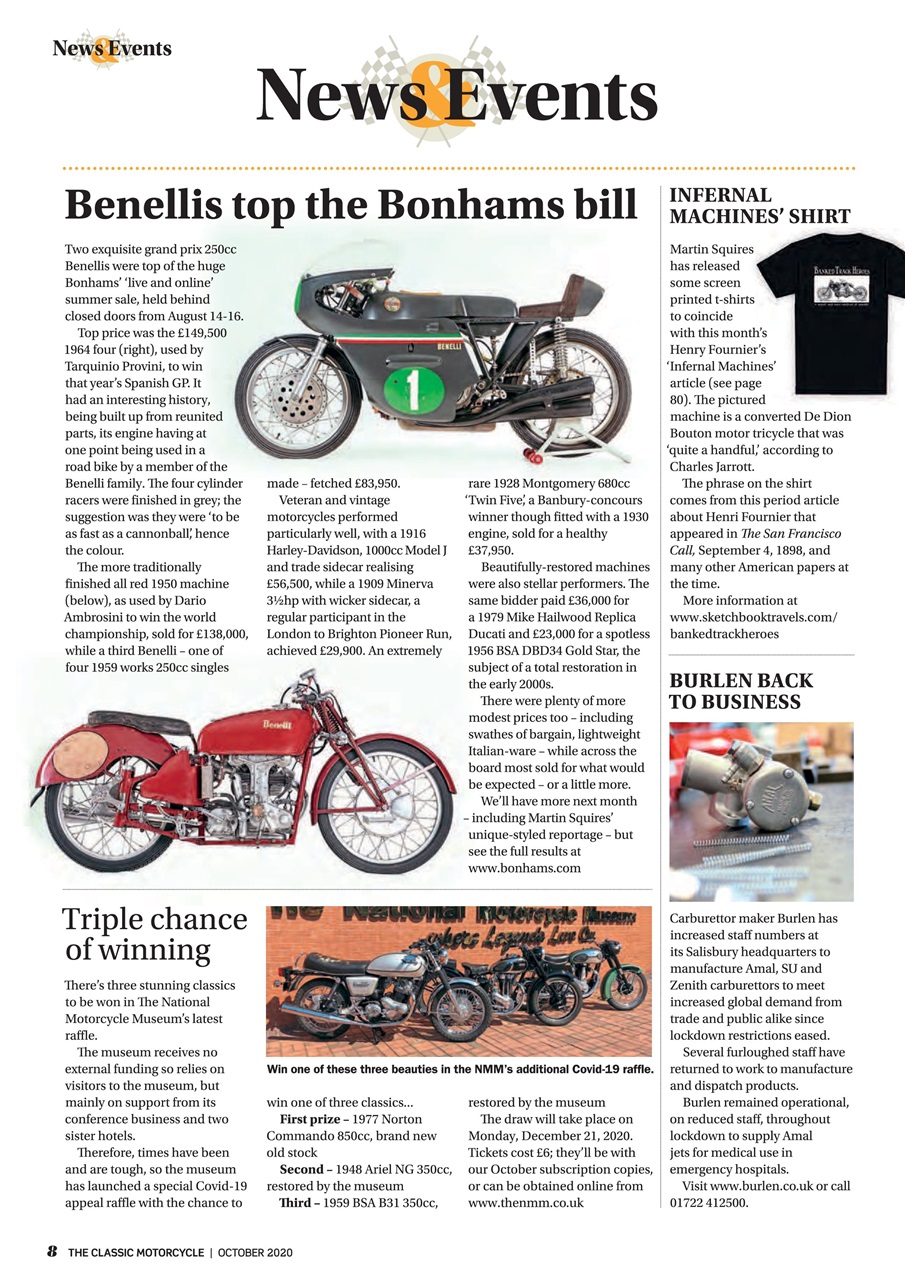 The Classic MotorCycle Magazine 4710 October 2020 Back Issue