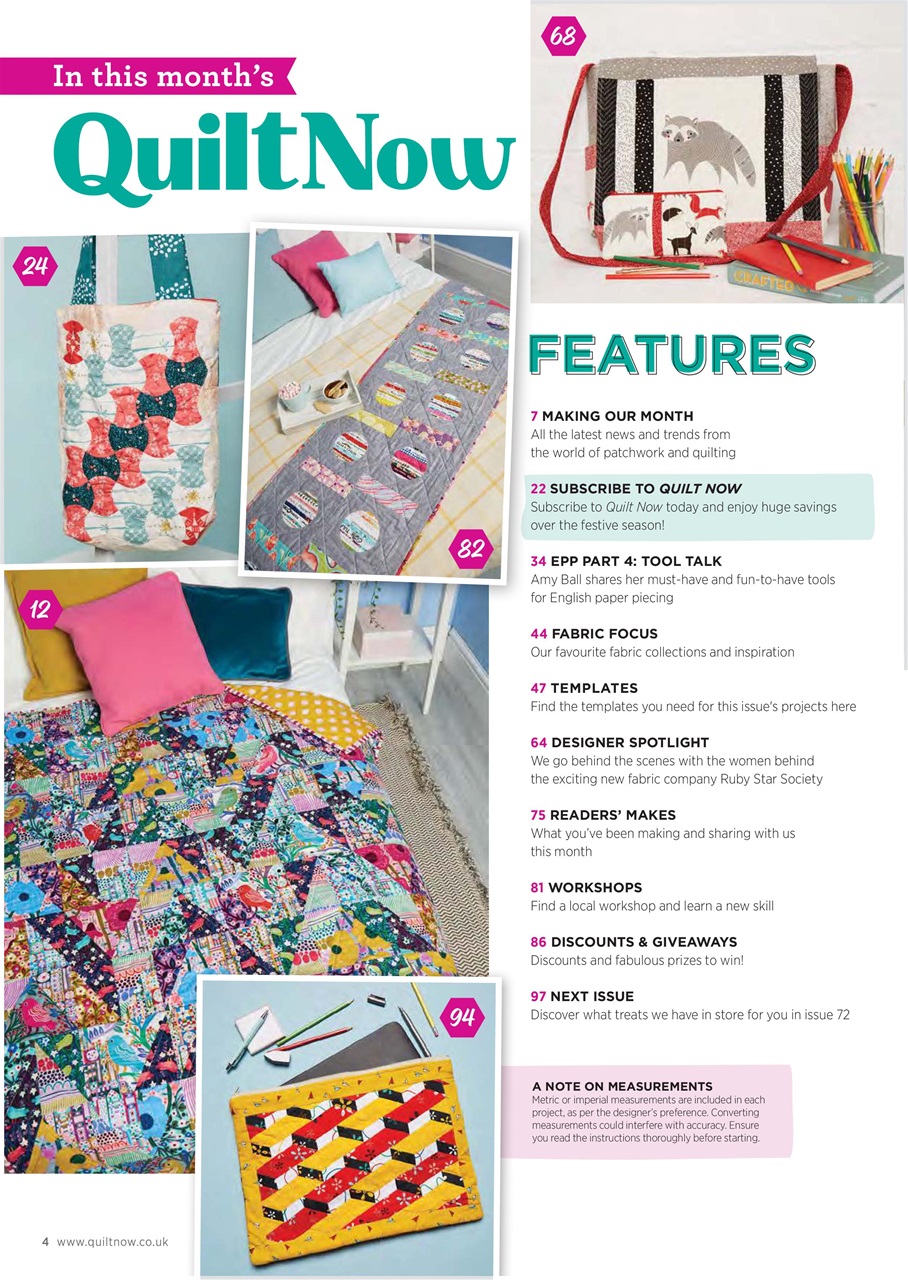 Quilt Now Magazine Issue 71 Back Issue
