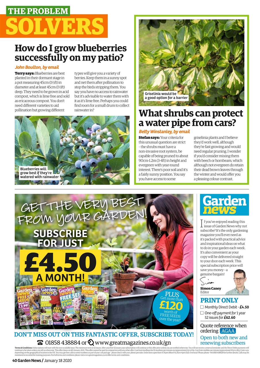 Garden News Magazine 18th January 2020 Back Issue