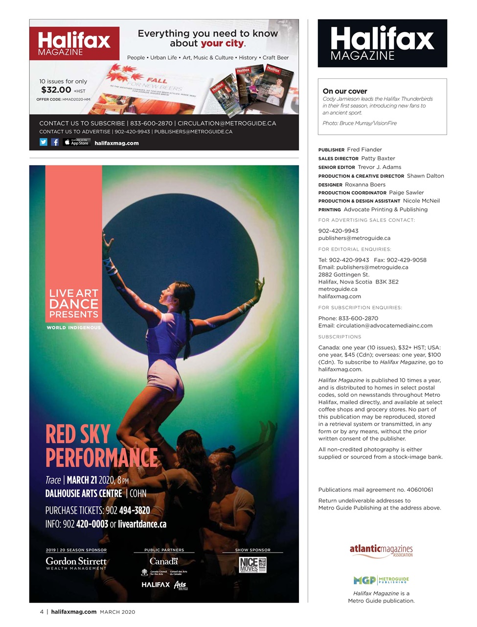 Halifax Magazine Subscriptions and March 2020 Issue