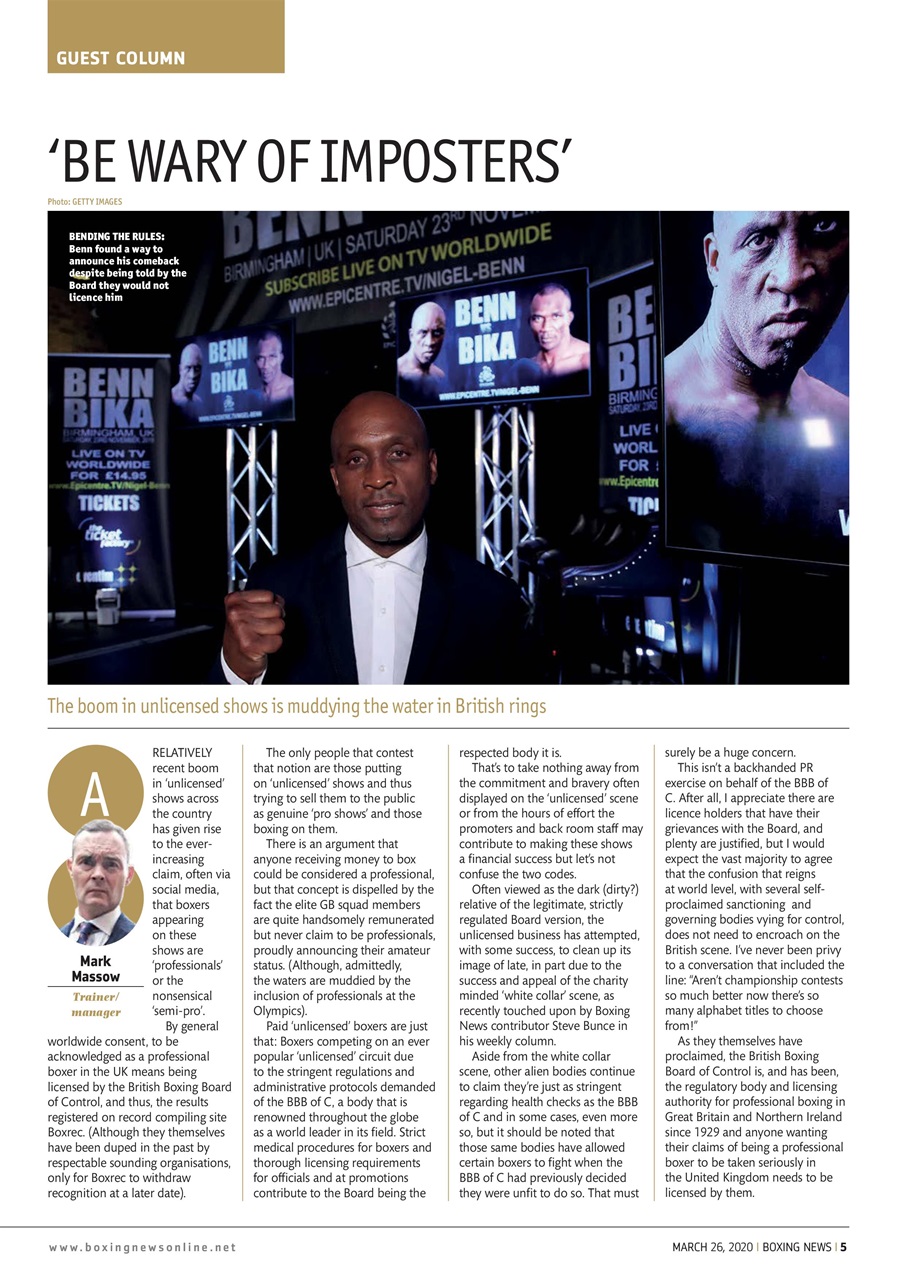 Boxing News Magazine - 26-Mar 2020 Subscriptions | Pocketmags