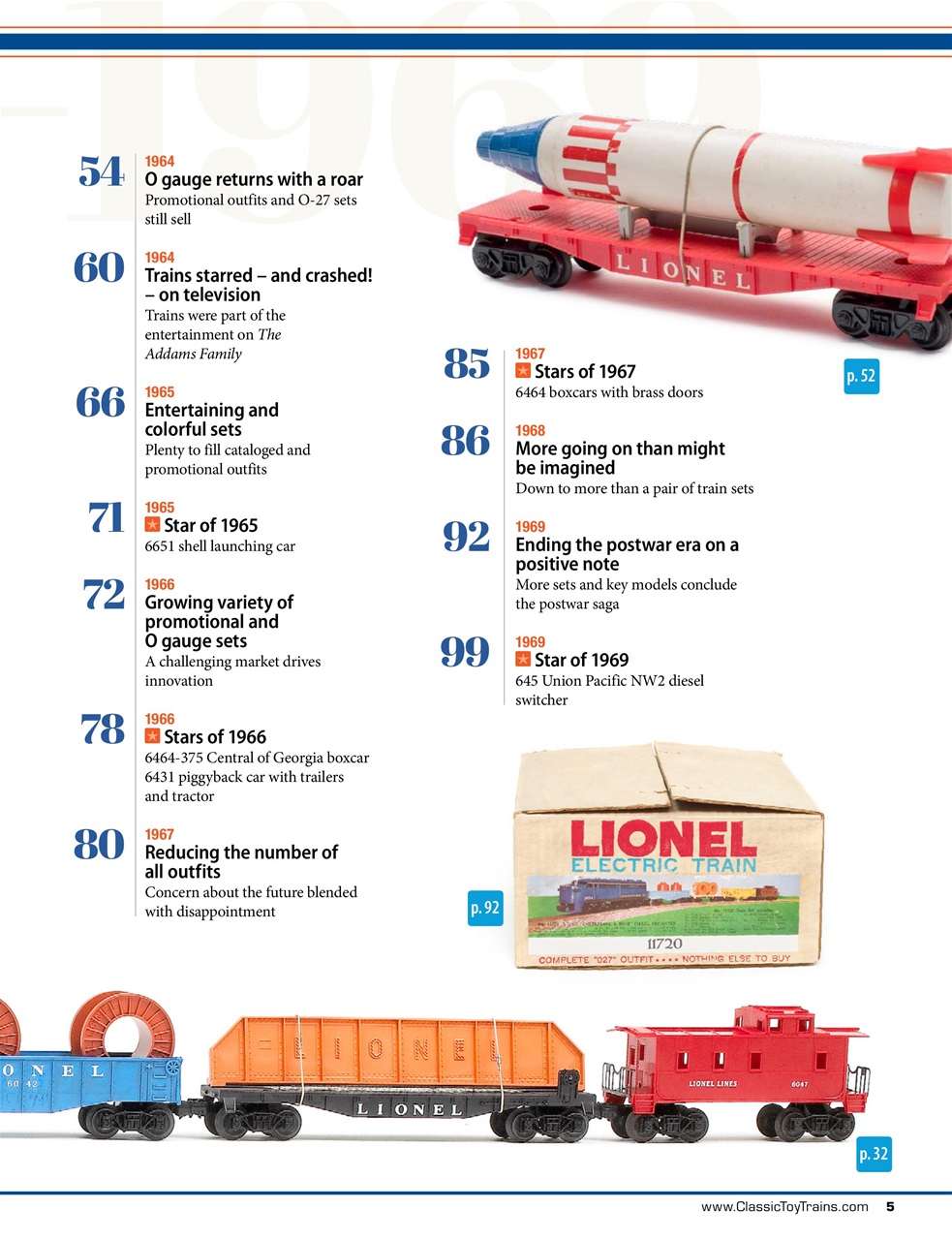 Classic Toy Trains Magazine Lionel Trains 1960s Subscriptions