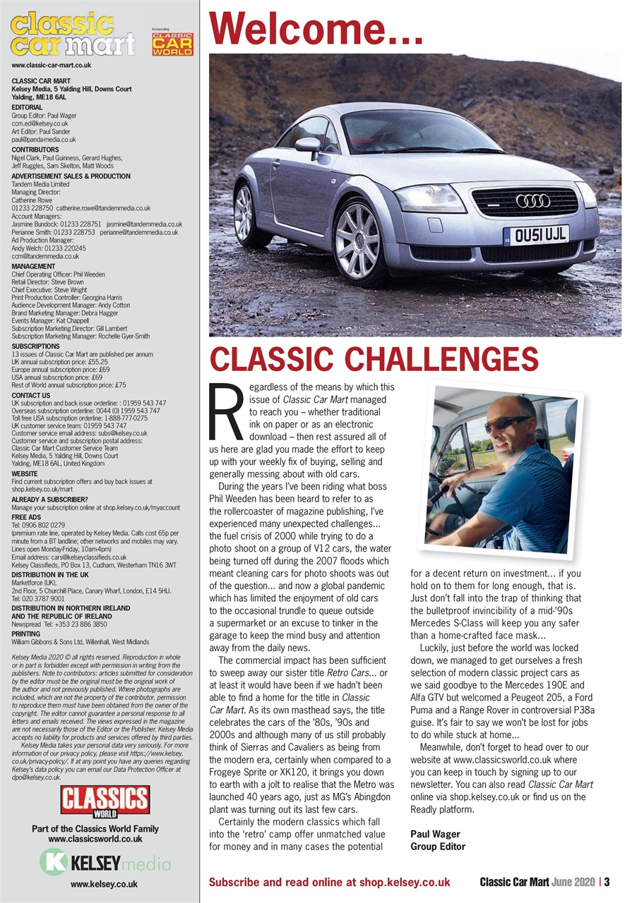 Classic Car Mart Magazine June 2020 Back Issue