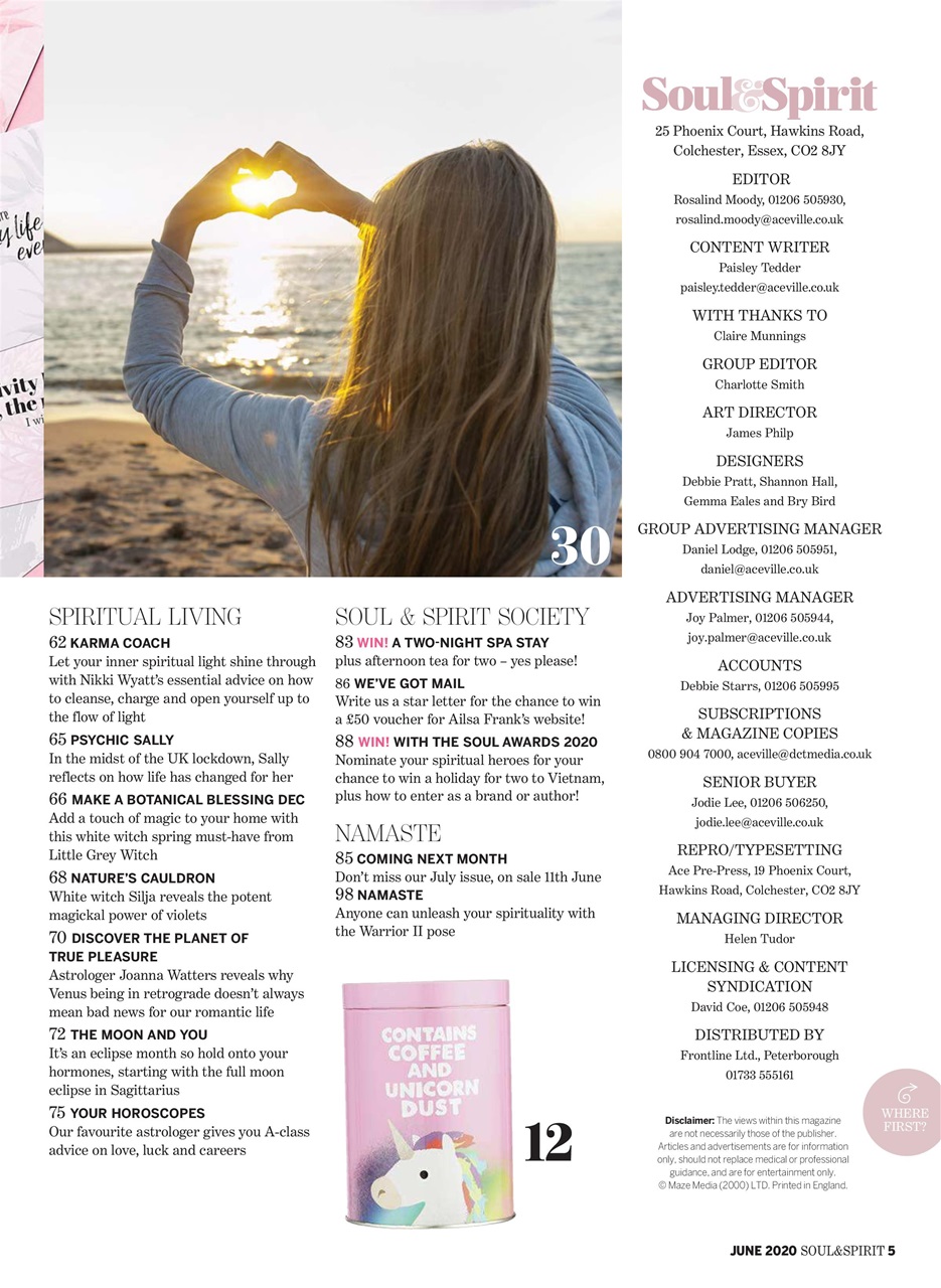 Soul & Spirit Magazine Jun20 Back Issue