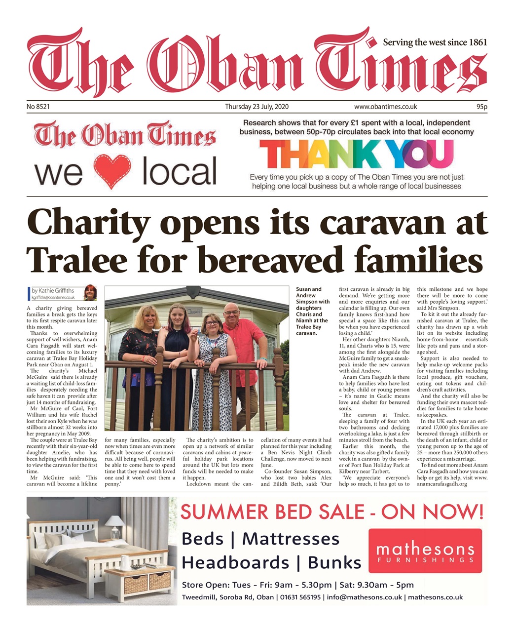 The Oban Times & Lochaber Times Magazine - 23rd July 2020 Subscriptions