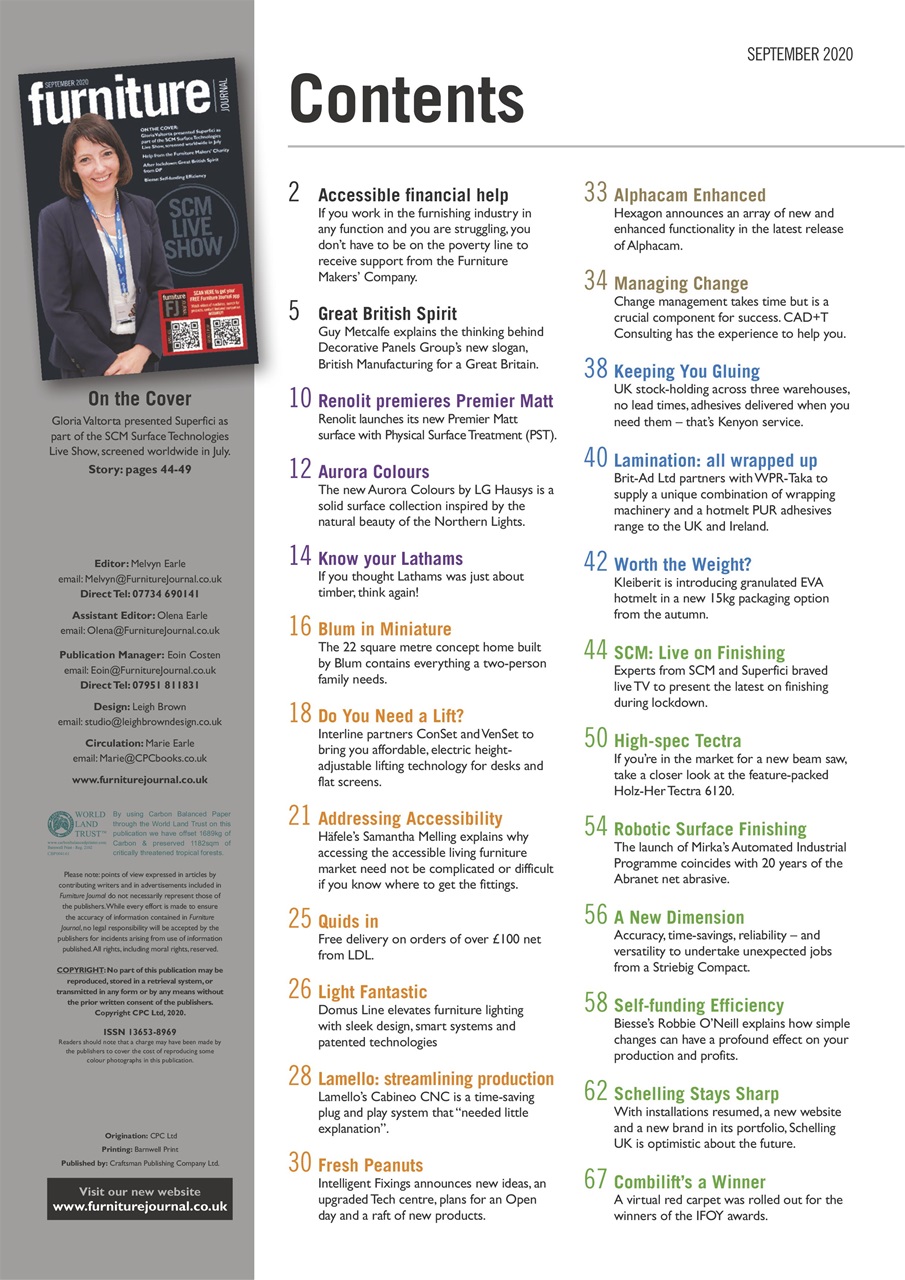 Furniture Journal Magazine September 2020 Subscriptions Pocketmags