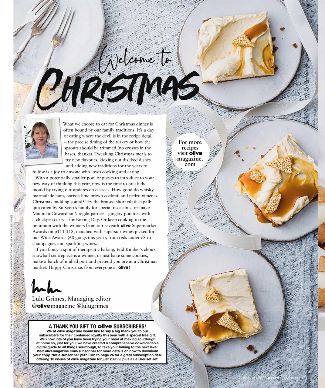 Olive Magazine Christmas 2020 Back Issue