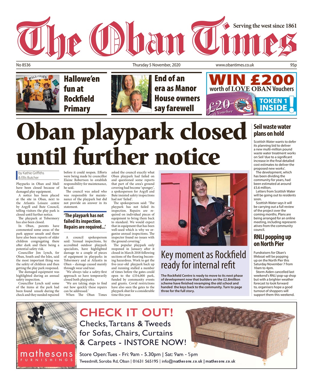 The Oban Times & Lochaber Times Magazine - 5th November 2020 Back Issue