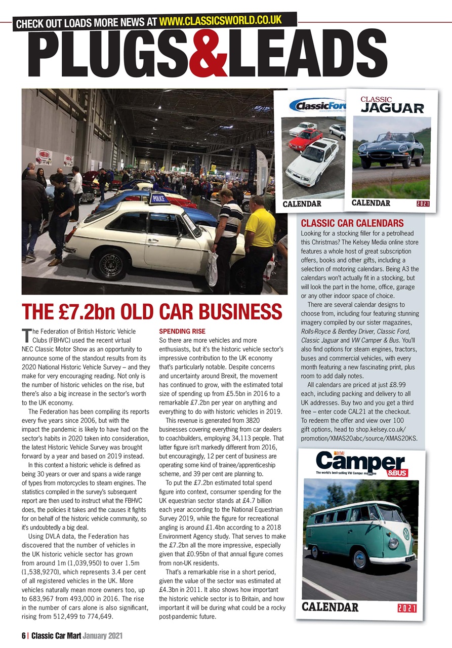 Classic Car Mart Magazine January 2021 Back Issue