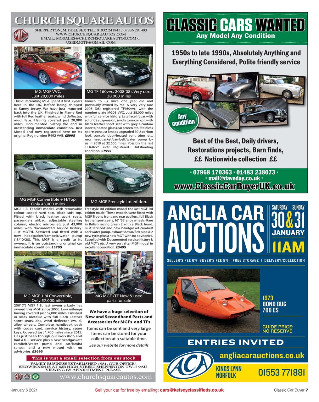 Classic Car Buyer Magazine - 567 January 06 2021 Subscriptions | Pocketmags