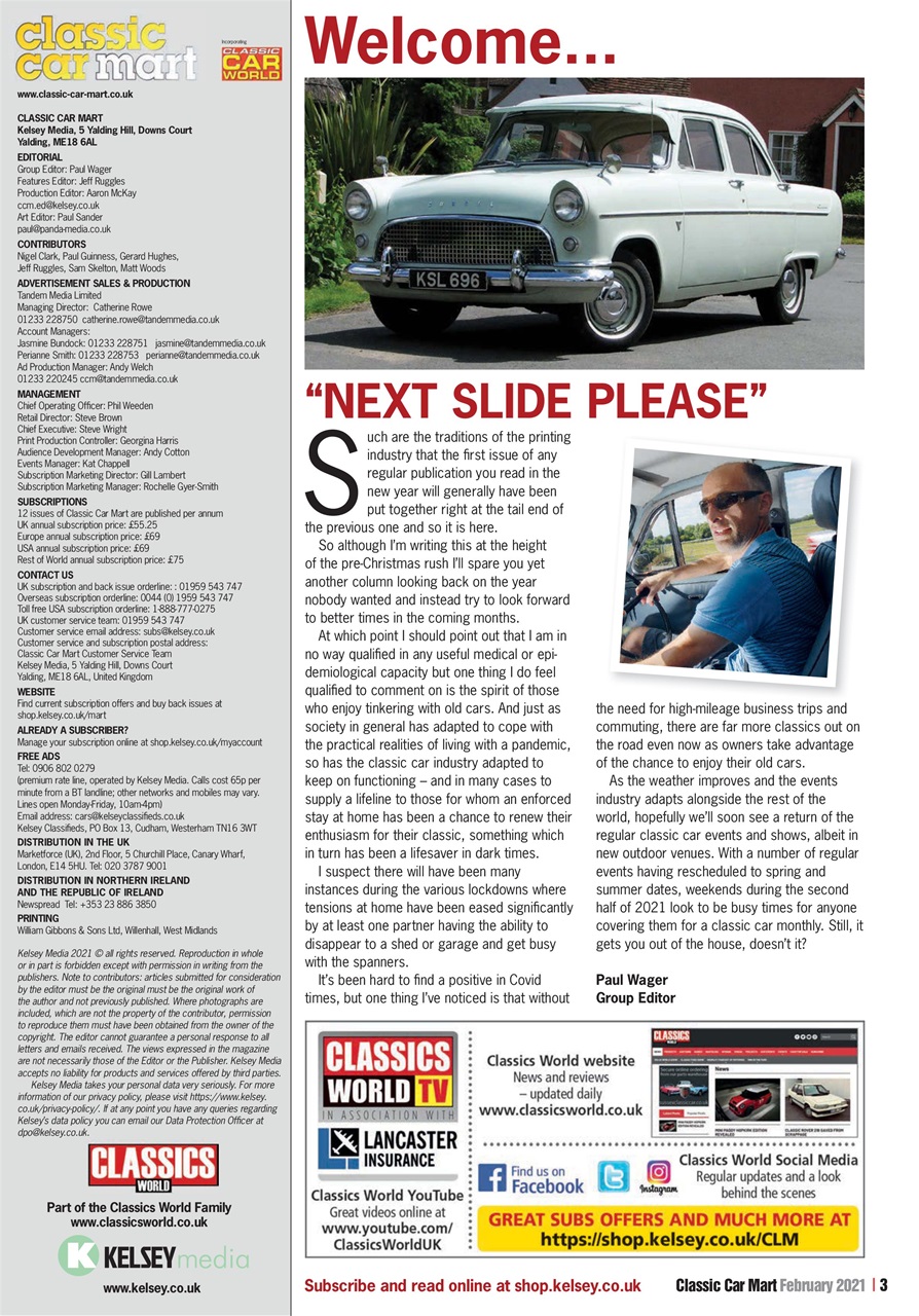 Classic Car Mart Magazine February 2021 Back Issue